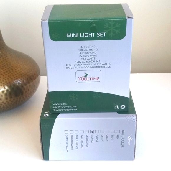 2 Sets of Orange Incandescent String Mini Light Sets Indoor / Outdoor 400 Lights - Picture 11 of 16